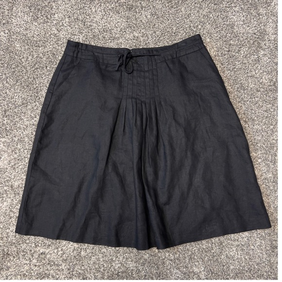 Orvis Dresses & Skirts - Orvis Black 100% Linen Pleated A-Line Skirt Lined Size 16 Costal Grandma Capsule
